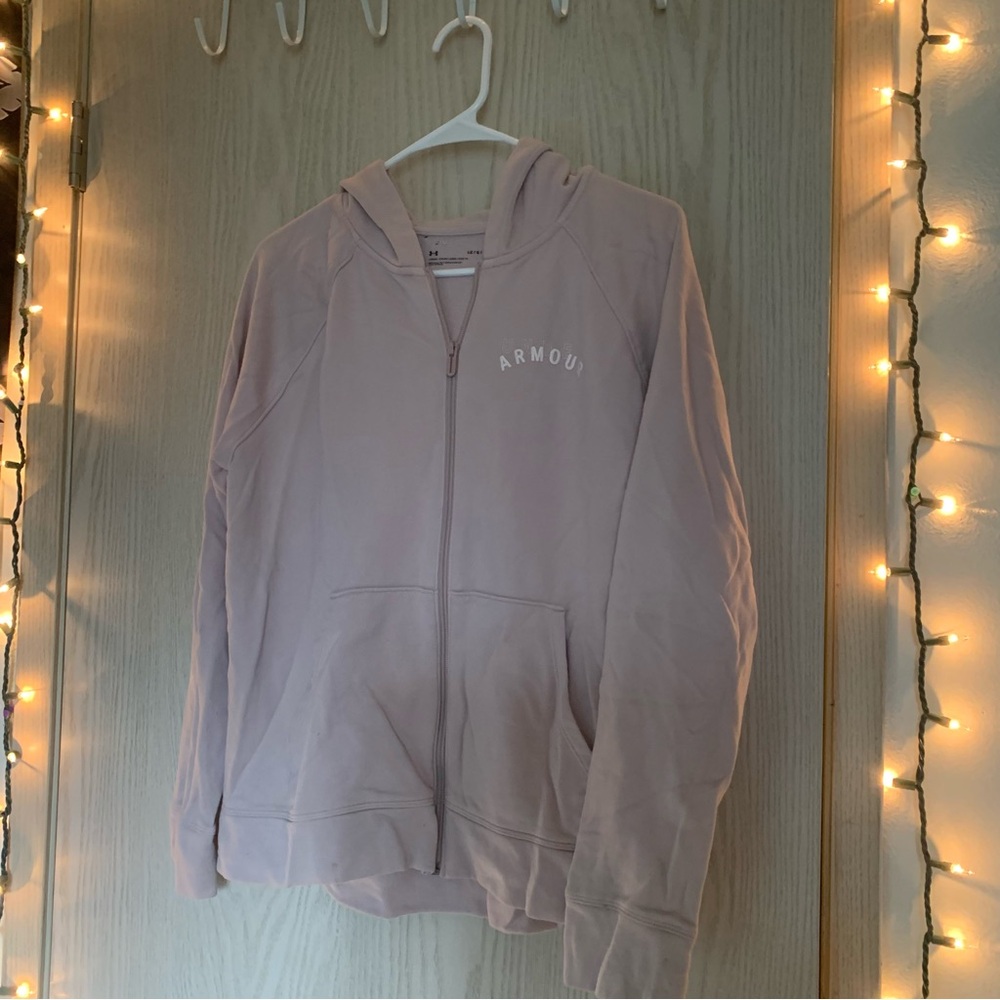 Light pink under armour loose zip up jacket